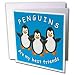 Lee Hiller Designs Embroidery Prints Holiday Penguins - Penguins Are My Best Friends - Greeting Cards-12 Greeting Cards with envelopes