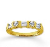18k Yellow Gold 5 Stone 1/2Ct Diamond Anniversary Band