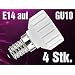 Lunartec Lampensockel-Adapter Adapter E14 auf GU10, 4er-Set
