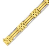 14k Two-Tone Mens Link Bracelet - 8 Inch