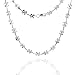 Sterling Silver Shiny Flower Bar Necklace 17"