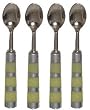 Decorative Condiment Spoon with Yellow Resin Handle Set of Four