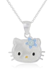 Hello Kitty Girls Sterling Silver Birthstone Pendant Necklace, 18"