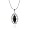 Eve's Addiction Victorian CZ Diamond Shaped Onyx Pendant, 18 inches