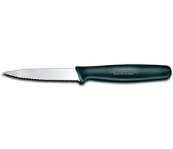 Victorinox Cutlery 3.24-Inch Wavy Paring Knife, Black Polypropylene Handle