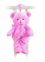 My First teddy musical baby girl cot toy pink