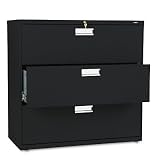 HON 693LP 600 Series 42-Inch by 19-1/4-Inch 3-Drawer Lateral File, Black