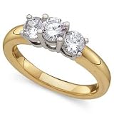 1ctw Three Stone Diamond Ring in 14k Two-tone Gold