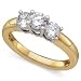 1ctw Three Stone Diamond Ring in 14k Two-tone Gold