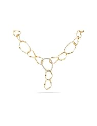 I. Reiss 14K Gold Ribbon Necklace set with Diamonds.