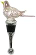 Individually Gift Boxed Bottle Stopper with Decorative Glass Pink Bird Top Set of Two
