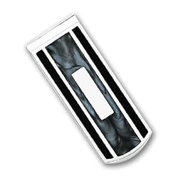 Silver-plated & Rhodium Black & Grey Colored Money Clip