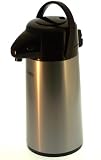 Thermos Push Button Pump Pot Glass Liner/Metallic Grey Finish 1.9L