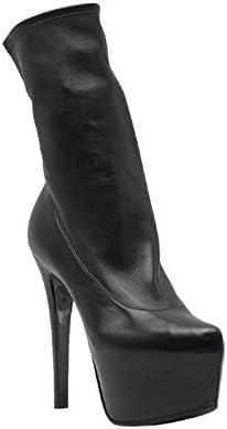 Nando Muzi Black Inside Platform Mid Calf Boot