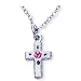 Sterling Silver and Cloisonne Cross and 13-inch Chain for Children