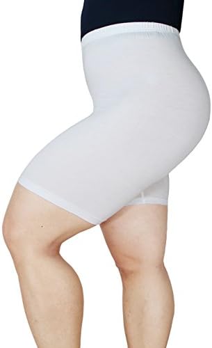 Women's Modal Plus Size Mid Thigh Shorts White 3X
