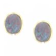 14KT Yellow Gold Oval Earrings Doublet Ovals