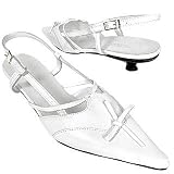 Caterina Lucchi White Front Tie Slingback Shoes