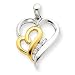 14k Two-tone Diamond Heart Pendant