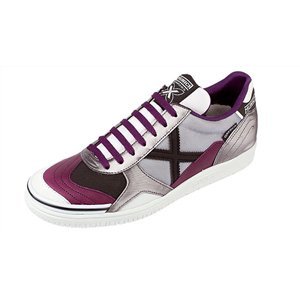 MUNICH - GRESCA - Taille 41 - 300105 - Chaussures Football Salle Homme Blanches et Violettes