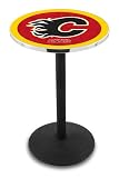 36" Calgary Flames Counter Height Pub Table - Round Base