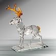 Crystal Stag on a Stand with Amber Antler #6958
