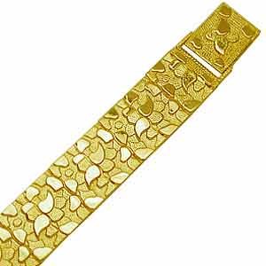 14Kt Yellow Gold Smart Nugget Men's Bracelet