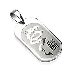 Spikes 316L Stainless Steel Chinese Dragon Dog Tag Pendant