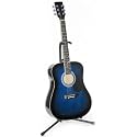 Full Size Steel String Guitar with Stand and Carrying Bag - Blue
