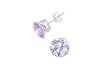 Sterling Silver 8mm Round CZ Fashion Birthstone Earring in 4 Prong Setting, June