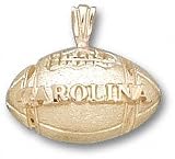 North Carolina Tar Heels Solid 10K Gold ''CAROLINA'' Football Pendant