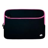 Kroo Soft Durable Neoprene Protective Sleeve for Apple iPad, iPad 2, Motorola Xoom, HP Touchpad and Other Tablets - Black/Pink