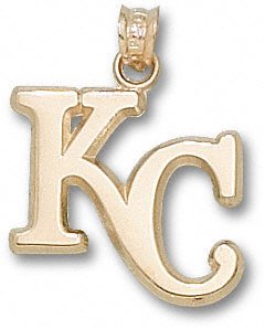 Kansas City Royals 10K Gold ''KC'' 5/8'' Pendant