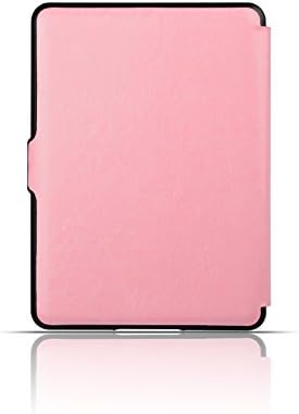 EALLC Retro Kindle Voyage SmartShell Case - the Thinnest and Lightest PU Leather Cover Case for Amazon Kindle Voyage 2014 Version with Auto Wake Sleep Feature (Pink)