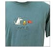 Designer Cotton T-Shirt - Garment Dyed "Ruff It" T-Shirt for Adults - Blue Spruce - Large