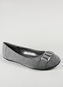 Buckle Front Suede Flat