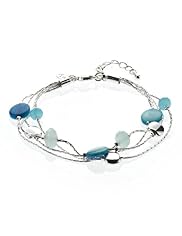Silver Plated Assorted Shell Multi-Strand Bracelet