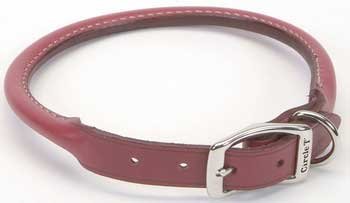 Leather Round Collar Red 1X24