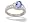 14K White Gold Genuine Oval Tanzanite and Diamond Ring - Size 4