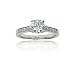 Platinum Round Diamond Solitaire Engagement Ring w/ Diamond Channel Setting (2.1 ct Center, 2.25 cttw, H Color, VS1 Clarity), Size 7