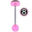 Pink 8 Ball Logo Barbell Tongue Ring