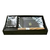 2 piece Japanese Sushi Plate Set w/ Chopsticks