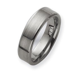 Tungsten Brushed Wedding Band Ring - Size 7