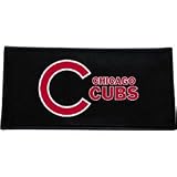 MLB Baseball Black Leather Embroidered Checkbook Cover - Chicago Cubs
