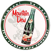 Mountain Dew Round Metal Sign