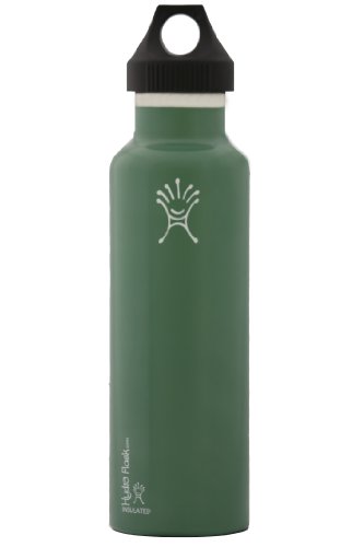 Hydro Flask Stainless Steel Insulated Standard Mouth Drinking Bottle, Green Zen, 21 -Ounce