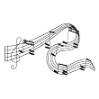 Abstract Musical Notes Piano Jazz Wall Artwork Art
