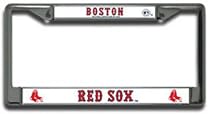 Boston Red Sox Chrome License Plate Holder
