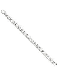 14k White Gold 8in 6.0mm Fancy Link Bracelet. Metal Wt- 16.02g