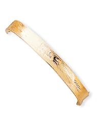 14k Gold 5/16 Oversize Diamond-cut Concave Hinged Bangle Bracelet